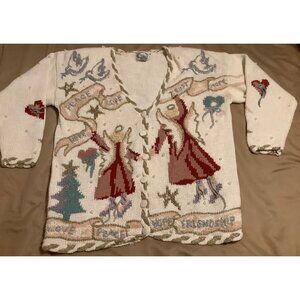 VTG Stitches In Time Christmas Angel  Sweater Beaded Embellishments 1X - READ